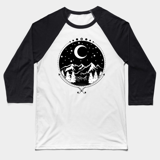 Starry Night Sky Baseball T-Shirt by CelestialStudio